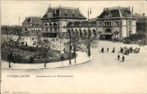 Ak Düsseldorf am Rhein, Hauptbahnhof, Wilhelmsplatz