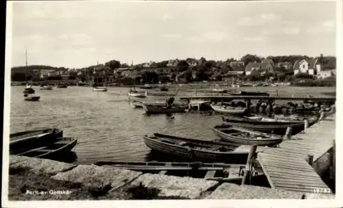 Ak Gottskär Schweden, Teilansicht, Boote