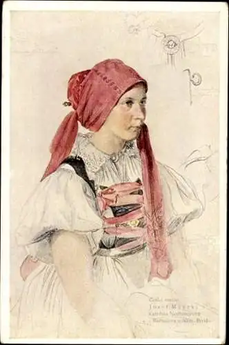 Künstler Ak Manes, J., Devce od Nemecky Brod