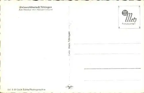 Ak Tübingen am Neckar, Hölderlinturm, Ruderboote