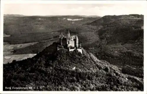 Ak Zimmern Bisingen im Zollernalbkreis, Burg Hohenzollern, Luftaufnahme