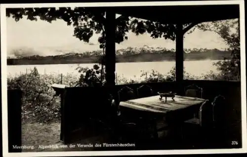 Ak Meersburg am Bodensee, Alpenblick von der Veranda des Fürstenhäuschen