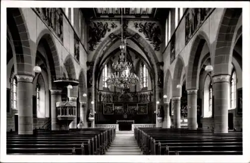 Ak Glottertal im Schwarzwald, Innenansicht Kirche