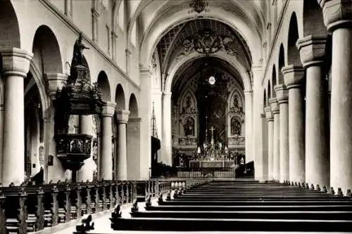 Ak Konstanz am Bodensee, Basilika U. L. Frau, Mittelschiff, Hochaltar