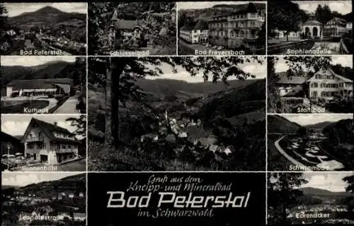 Ak Bad Peterstal im Schwarzwald, Sophienquelle, Bad Freyersbach, Schlüsselbad, Kurhaus, Sonnenbühl