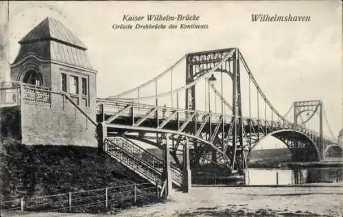 Ak Wilhelmshaven an der Nordsee, Kaiser Wilhelm-Brücke