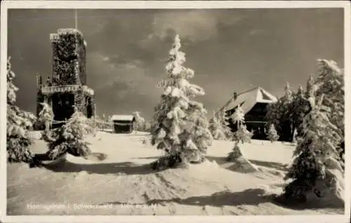 Ak Seebach in Baden Schwarzwald, Hornisgrinde, Turm, Winter