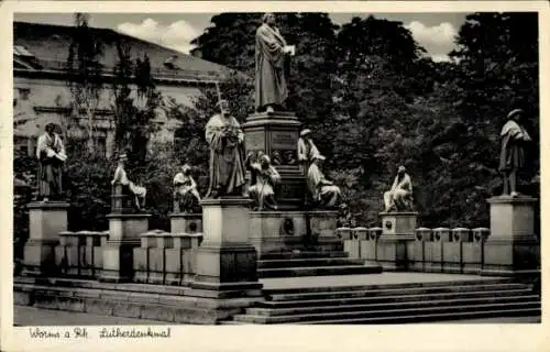 Ak Worms am Rhein, Lutherdenkmal