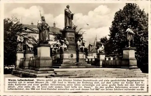 Ak Worms am Rhein, Lutherdenkmal