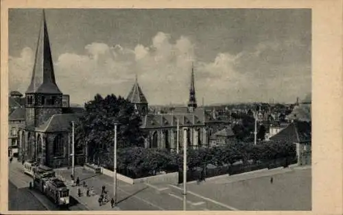 Ak Essen im Ruhrgebiet, Münster, Straßenbahn