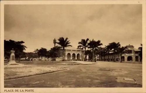 Ak Kinshasa Léopoldville DR Kongo Zaire, Place de la Poste