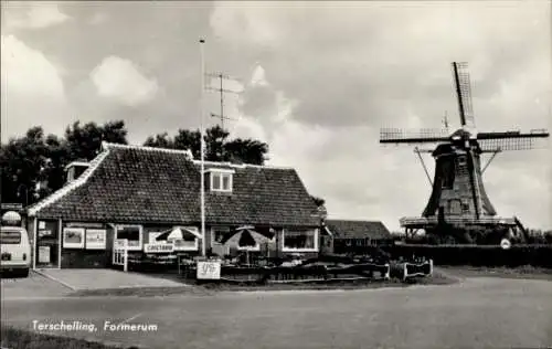 Ak Formerum Terschelling Friesland Niederlande, Windmühle, Cafeteria