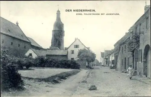 Ak Zons Dormagen am Niederrhein, Feldstraße, Judenturm