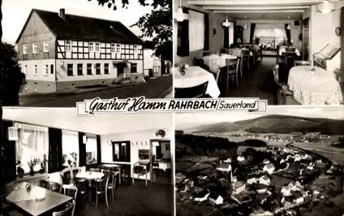 Ak Rahrbach Kirchhundem im Sauerland, Gasthof Hamm, Innenansicht, Panorama