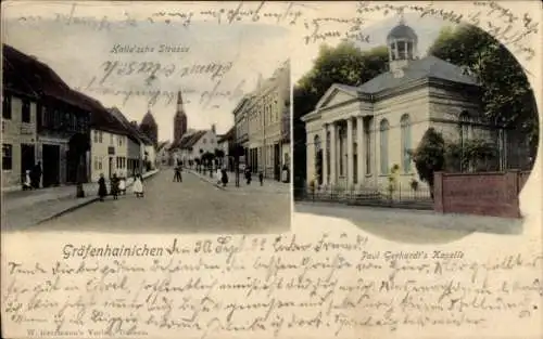 Ak Gräfenhainichen in Sachsen Anhalt, Halle'sche Straße, Paul Gerhardt's Kapelle