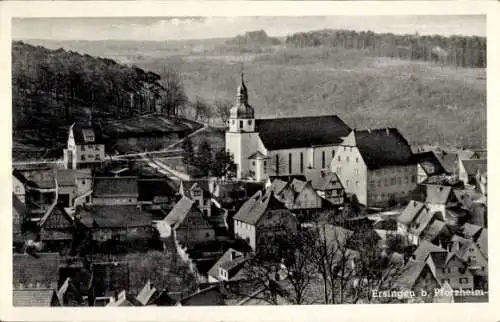 Ak Ersingen Kämpfelbach in Baden, Teilansicht, Kirche