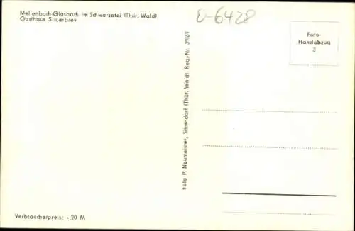 Ak Mellenbach Glasbach im Schwarzatal Thüringen, Gasthaus Sauerbrey