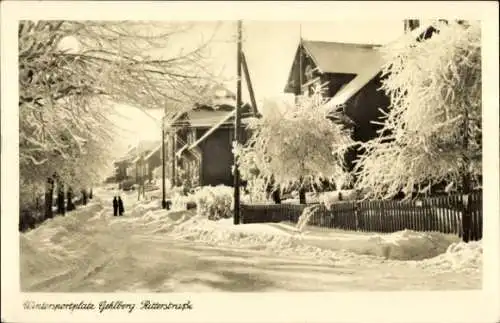 Ak Gehlberg im Ilm Kreis Thüringen, Ritterstraße im Winter