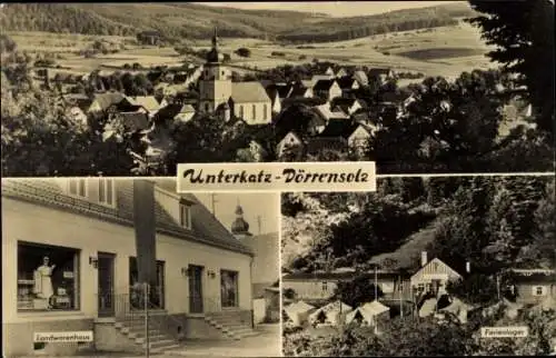 Ak Unterkatz Dörrensolz Wasungen im Thüringer Wald, Panorama, Ferienlager, Landwarenhaus