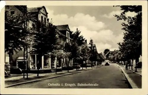 Ak Oelsnitz im Erzgebirge, Bahnhofstraße