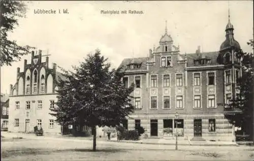 Ak Lübbecke in Westfalen, Rathaus, Marktplatz