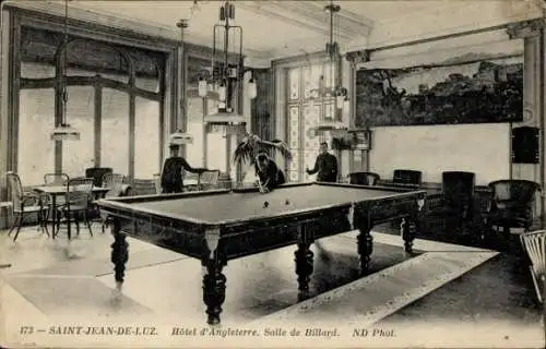 Ak Saint Jean de Luz Pyrénées Atlantiques, Hotel d'Angleterre, Salle de Billard