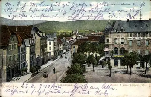 Ak Saverne Zabern Elsass Bas Rhin, Hauptstraße, Restaurant