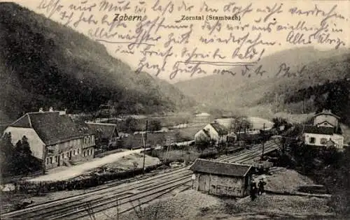 Ak Saverne Zabern Elsass Bas Rhin, Bahnhof, Gleisseite, Zorntal, Stambach