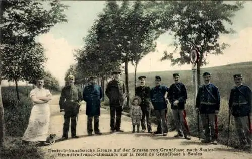 Ak Meurthe et Moselle, Deutsch-französische Grenze, Straße von Grandfosse nach Saales