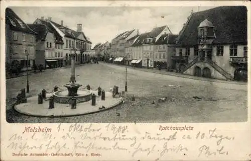 Ak Molsheim Elsass Bas Rhin, Rathausplatz