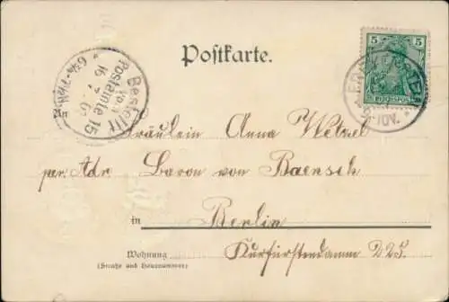Präge Litho Berlin Mitte, Schloss, Kaiser Wilhelm I. von Preußen, Wilhelm II