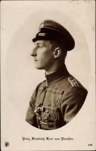 Ak Prinz Friedrich Karl von Preußen, Portrait, Husarenuniform