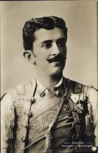 Ak Kronprinz Danilo von Montenegro, Portrait