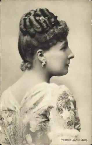 Ak Prinzessin Louise von Belgien, Luise von Sachsen Coburg Gotha, Portrait im Profil