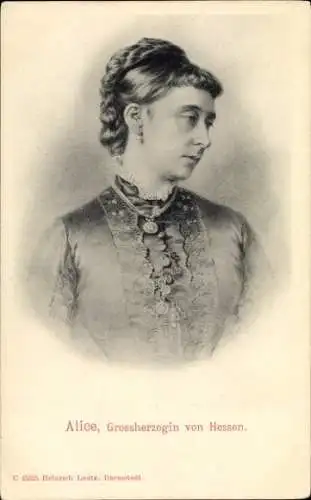 Ak Großherzogin Alice von Hessen, Portrait