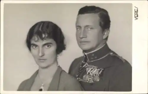 Foto Ak Erzherzog Joseph Franz von Österreich, Anna Monika Pia von Sachsen, Febr. 1934, Uniform