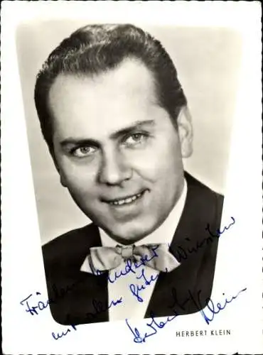 Ak Schauspieler Herbert Klein, Portrait, Autogramm