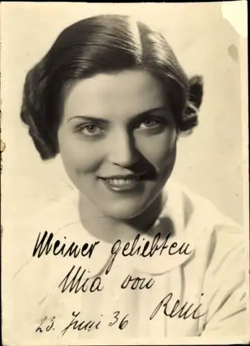 Ak Schauspielerin Reni, Portrait, Autogramm