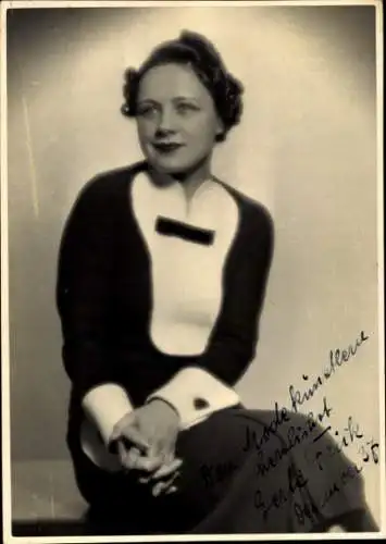 Ak Schauspielerin Grete Frick, Portrait, Autogramm