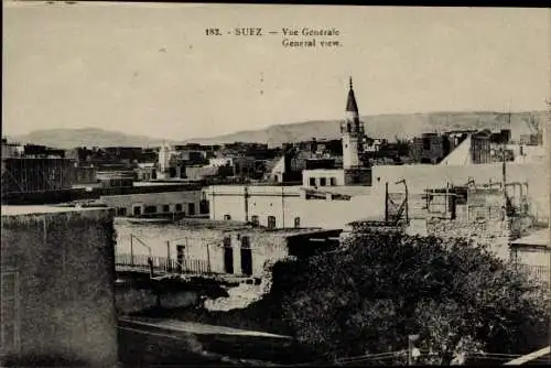 Ak Suez Ägypten, Gesamtansicht