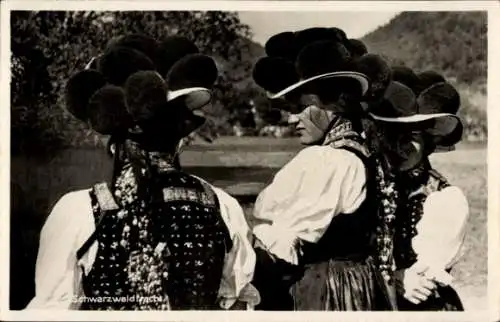 Ak Schwarzwald, Frauen in Trachten, Bommelhüte