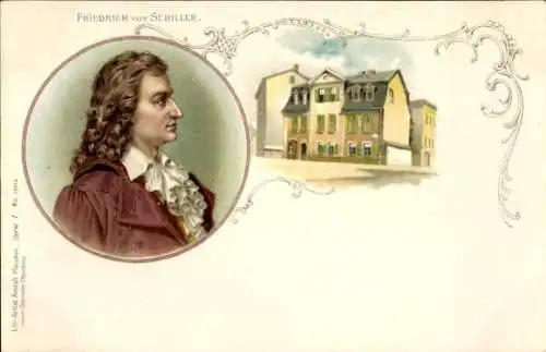 Litho Portrait Friedrich von Schiller, Schillerhaus