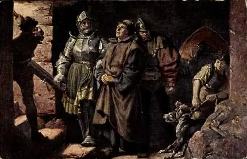 Künstler Ak Thumann, Reformator Martin Luther, Ankunft auf der Wartburg 1521, Berlepsch,v. Wenckheim