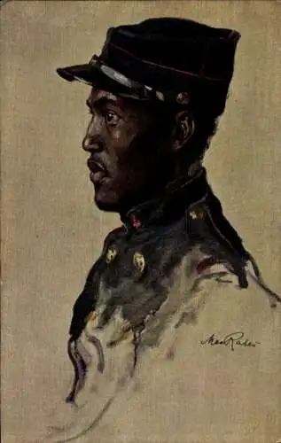 Künstler Ak Rabes, Max, Schwarzer Franzose, Senegalese