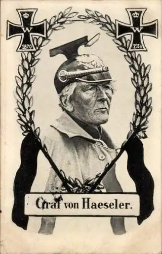 Ak Gottlieb Graf von Haeseler, Portrait, Eisernes Kreuz