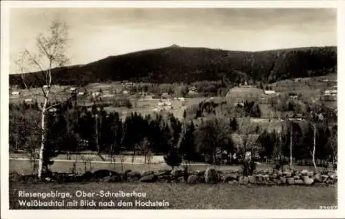 Ak Szklarska Poręba Schreiberhau Riesengebirge Schlesien, Weißbachtal, Hochstein