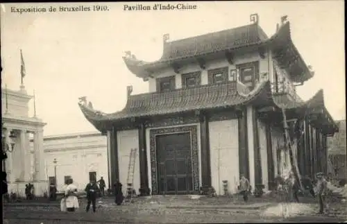 Ak Brüssel Brüssel, Brüsseler Ausstellung 1910, Indochina-Pavillon