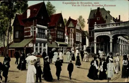 Ak Brüssel Brüssel, Ausstellung 1910, Brüsseler Messe, Blick auf den Eingang