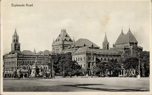 Ak Bombay Indien, Gesamtansicht der Esplanade Road