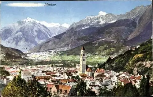 Ak Meran Südtirol, Blick über die Stadt